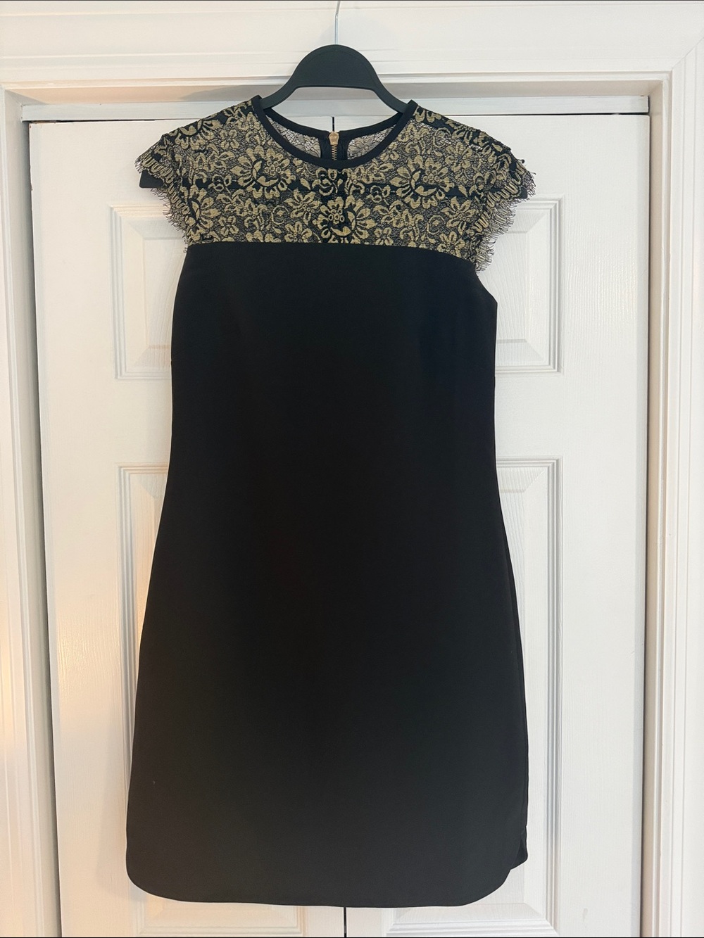 Ted Baker Black Dress with Gold Lace